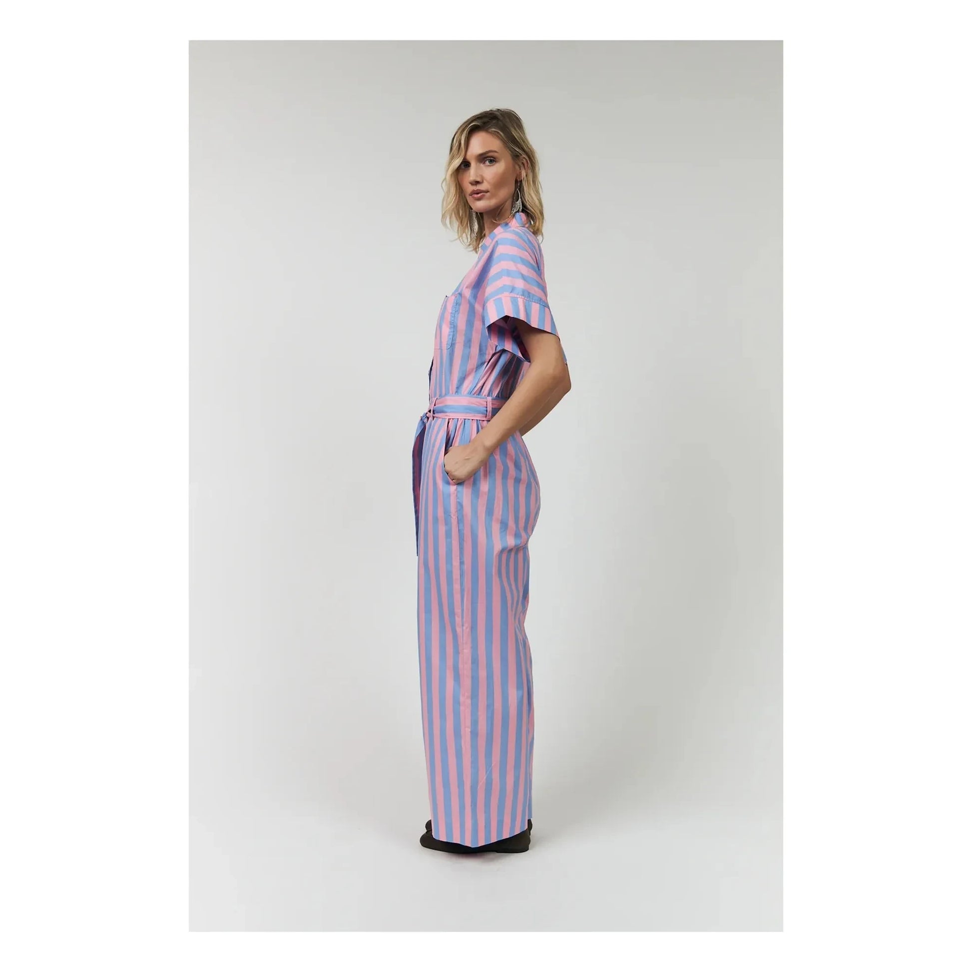 Lollys Laundry - Mathilde Cotton stripes jumpsuit | Pink