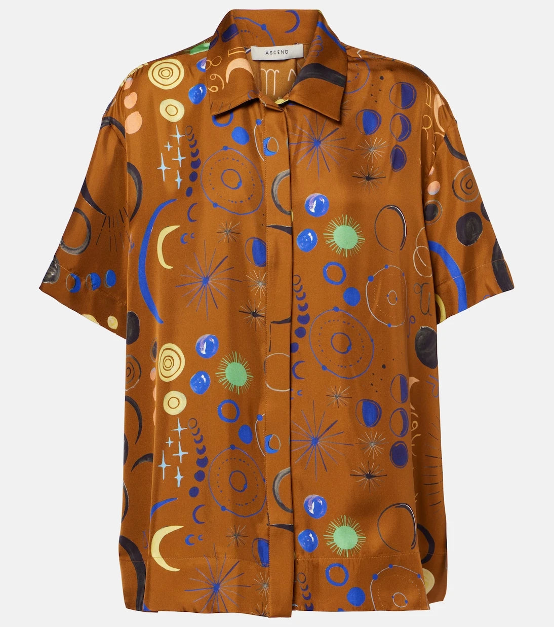 Asceno - Montauk printed silk twill shirt