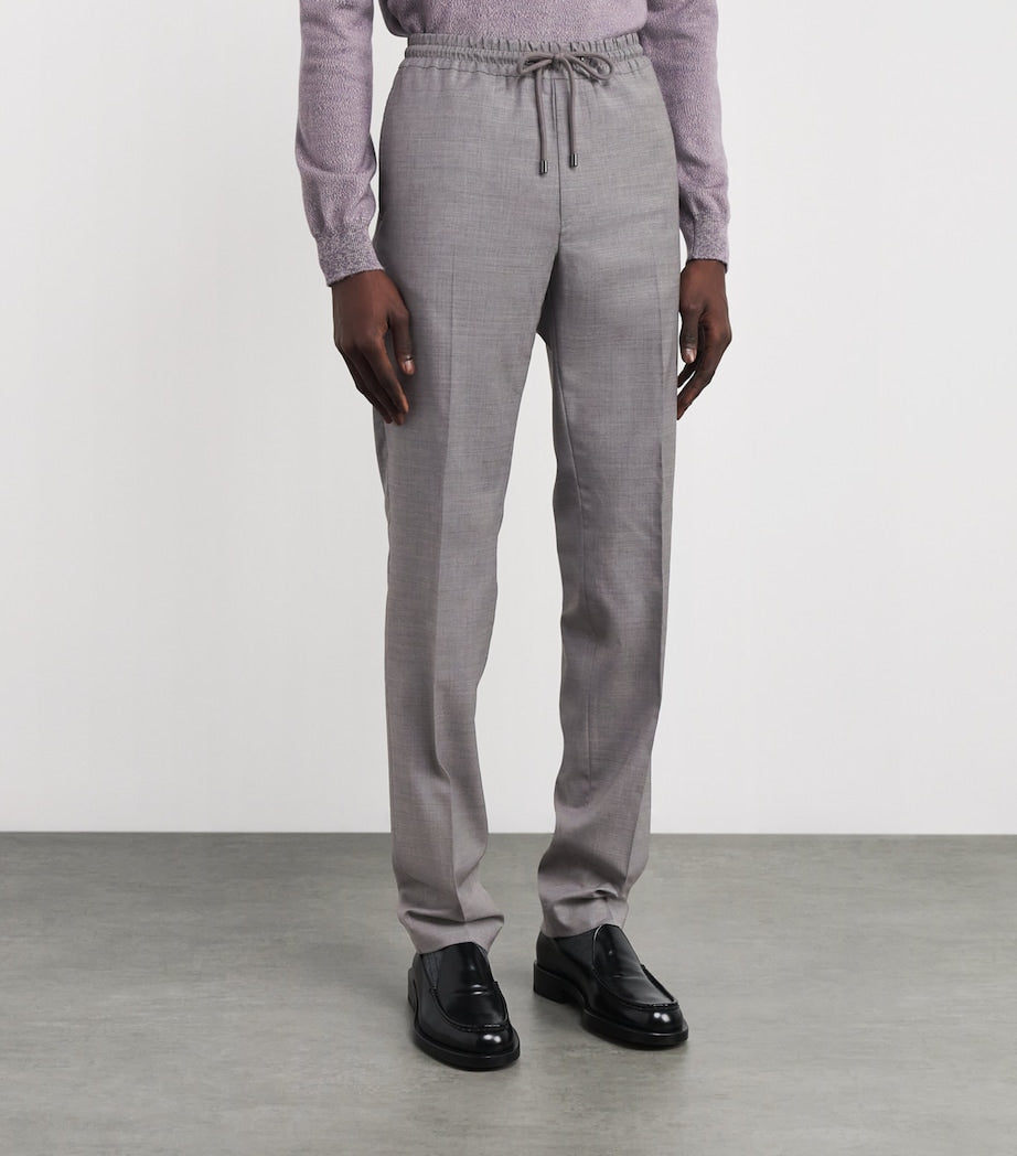 Stretch-Wool Drawstring Trousers