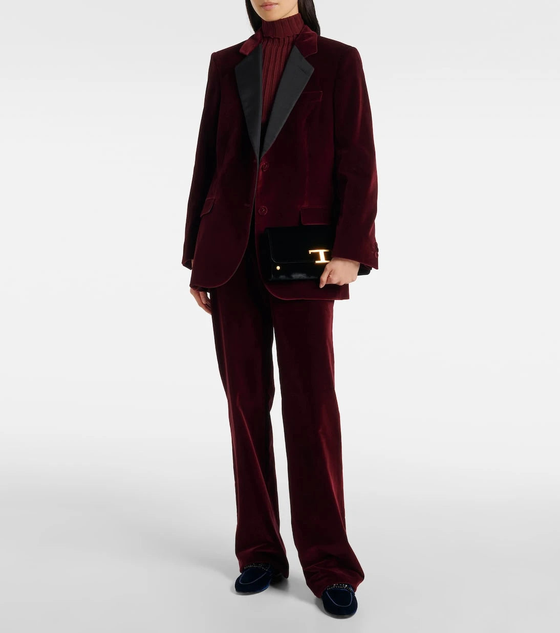 Tod's - Kate embellished velvet loafers