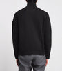 Stone Island Black Cotton Zip-Up Sweatshirt
