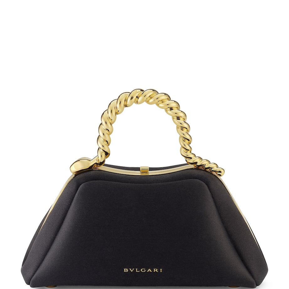 Black x Geraldine Guyot Mini Satin Serpentine Top-Handle Bag