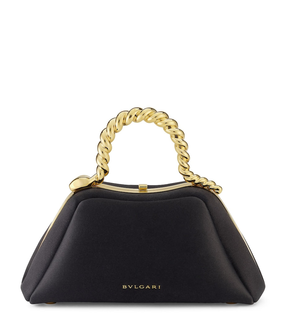 Black x Geraldine Guyot Mini Satin Serpentine Top-Handle Bag