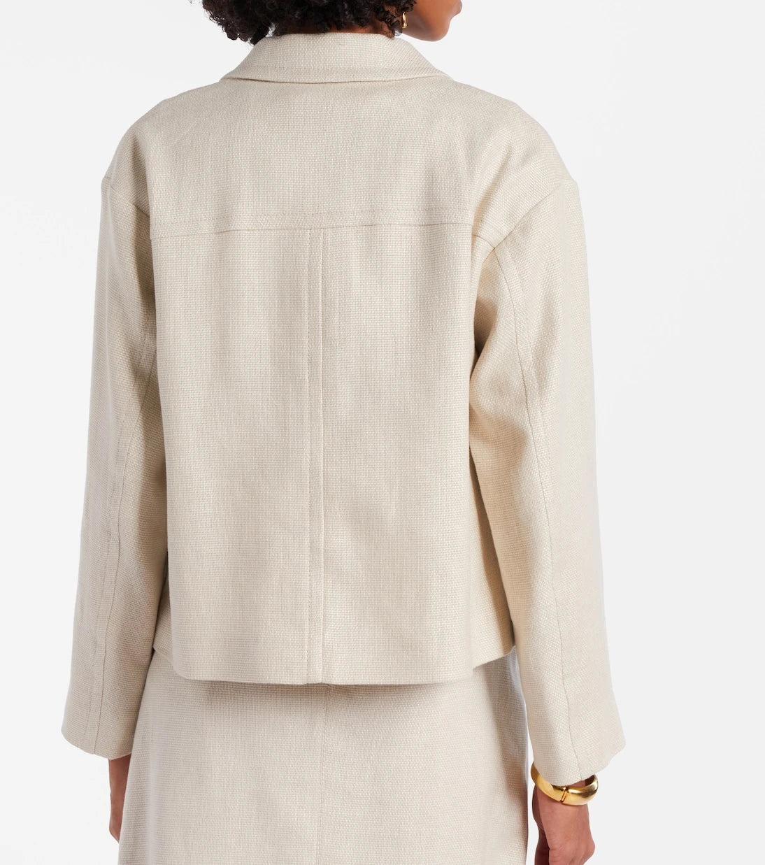 'S Max Mara - جاكيت Dattero من الكتان والقطن