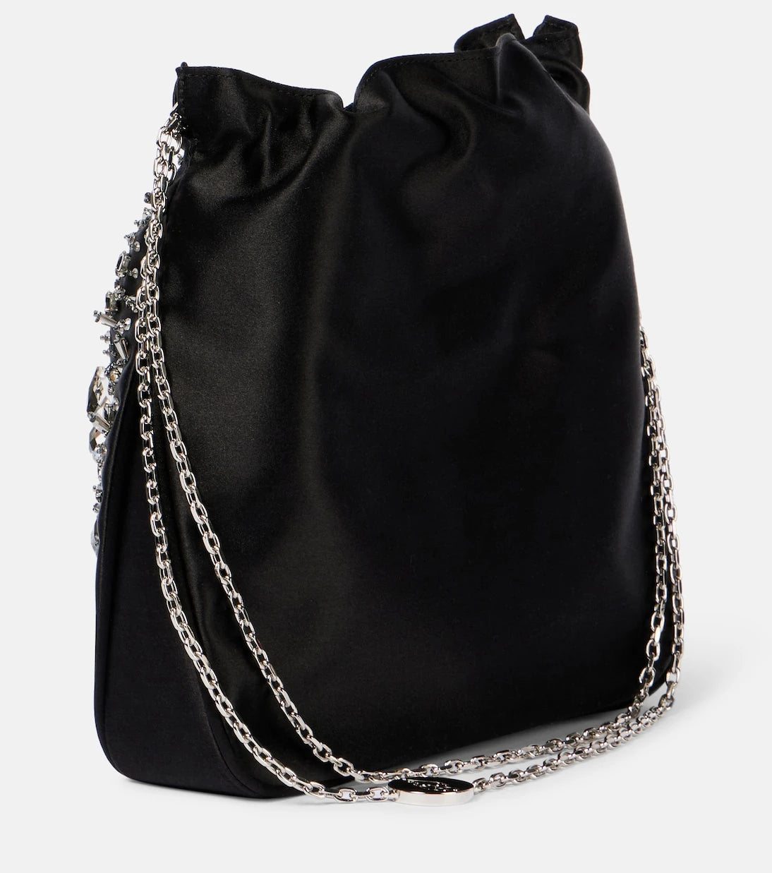 Roger Vivier - حقيبة دلو Pilgrim Mini من الساتان المزين