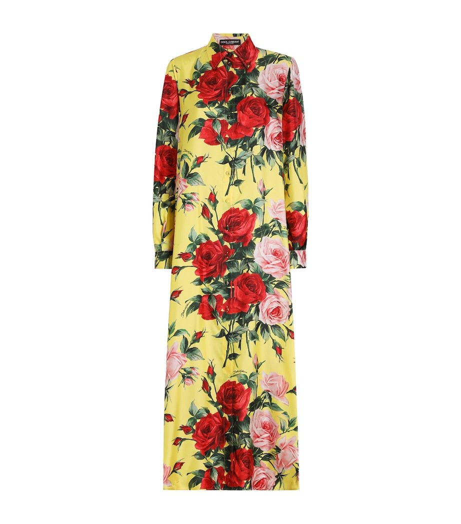 Dolce & Gabbana Multi Silk Floral Maxi Tunic Dress