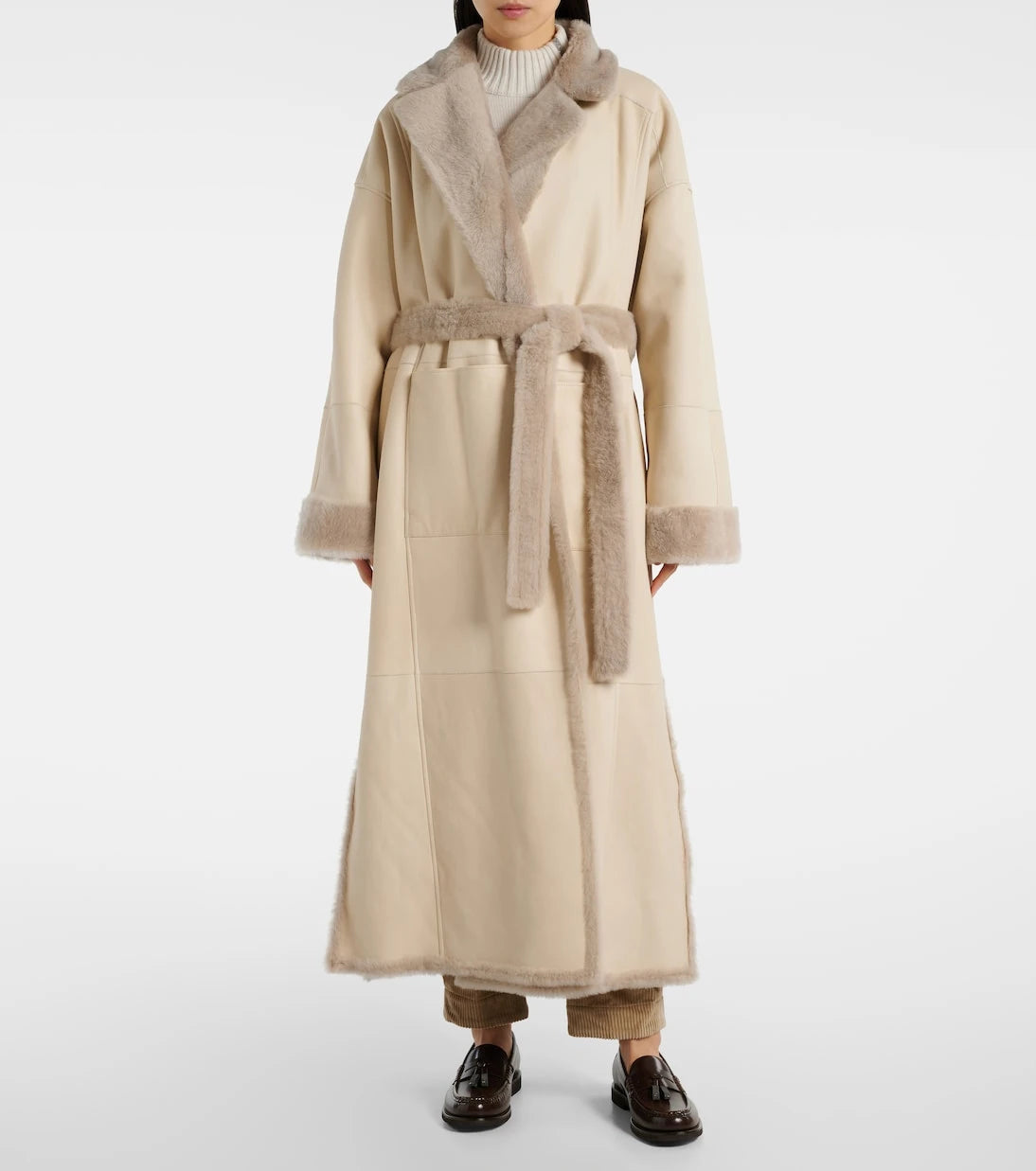 Brunello Cucinelli - Reversible shearling and leather coat