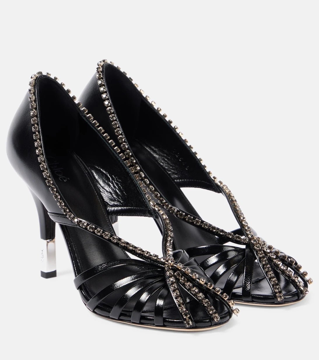 Chloé - Leonie embellished leather pumps