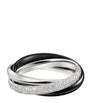 Small White Gold, Ceramic and Diamond Trinity Ring