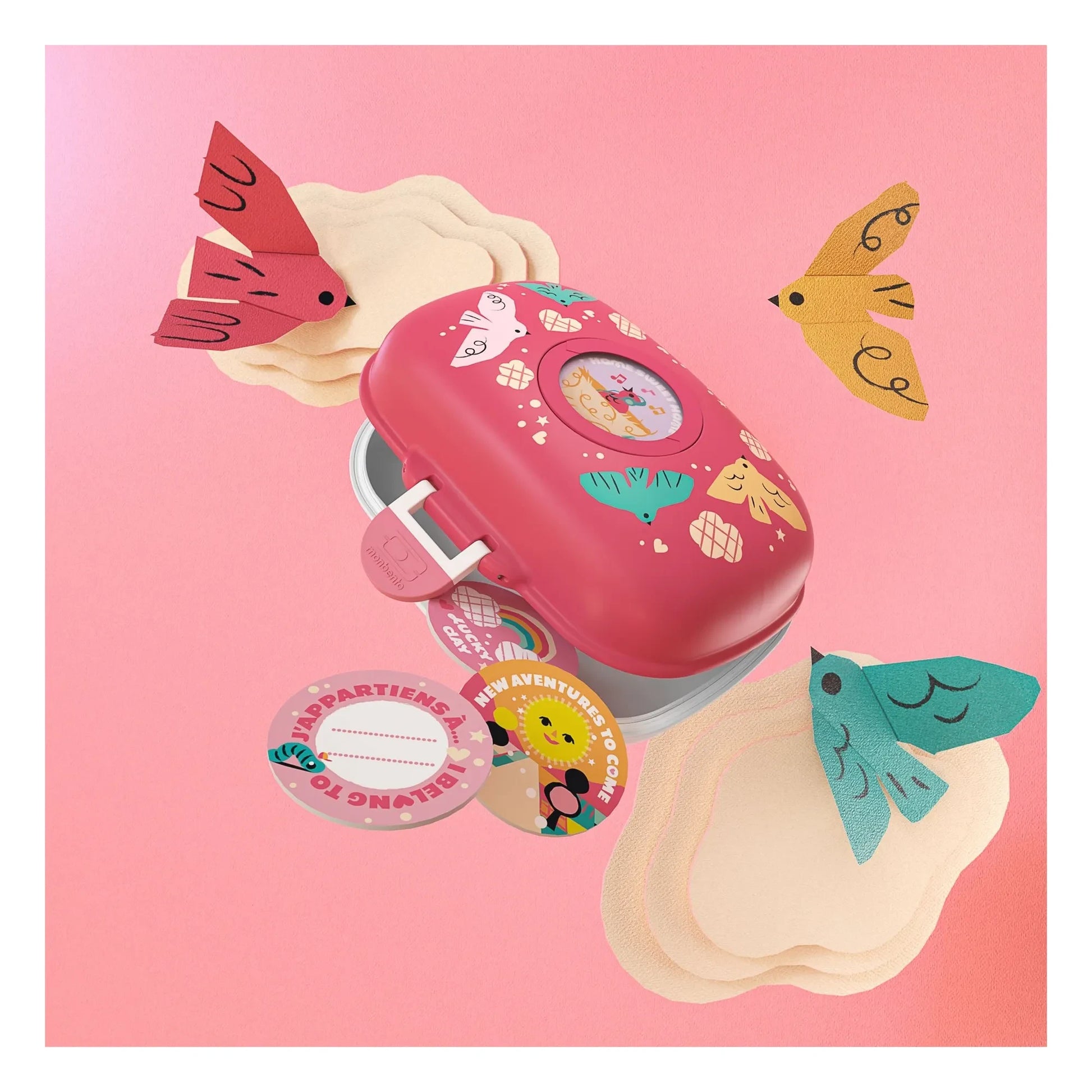 Monbento - MB Gram Oiseaux snack box | Pink