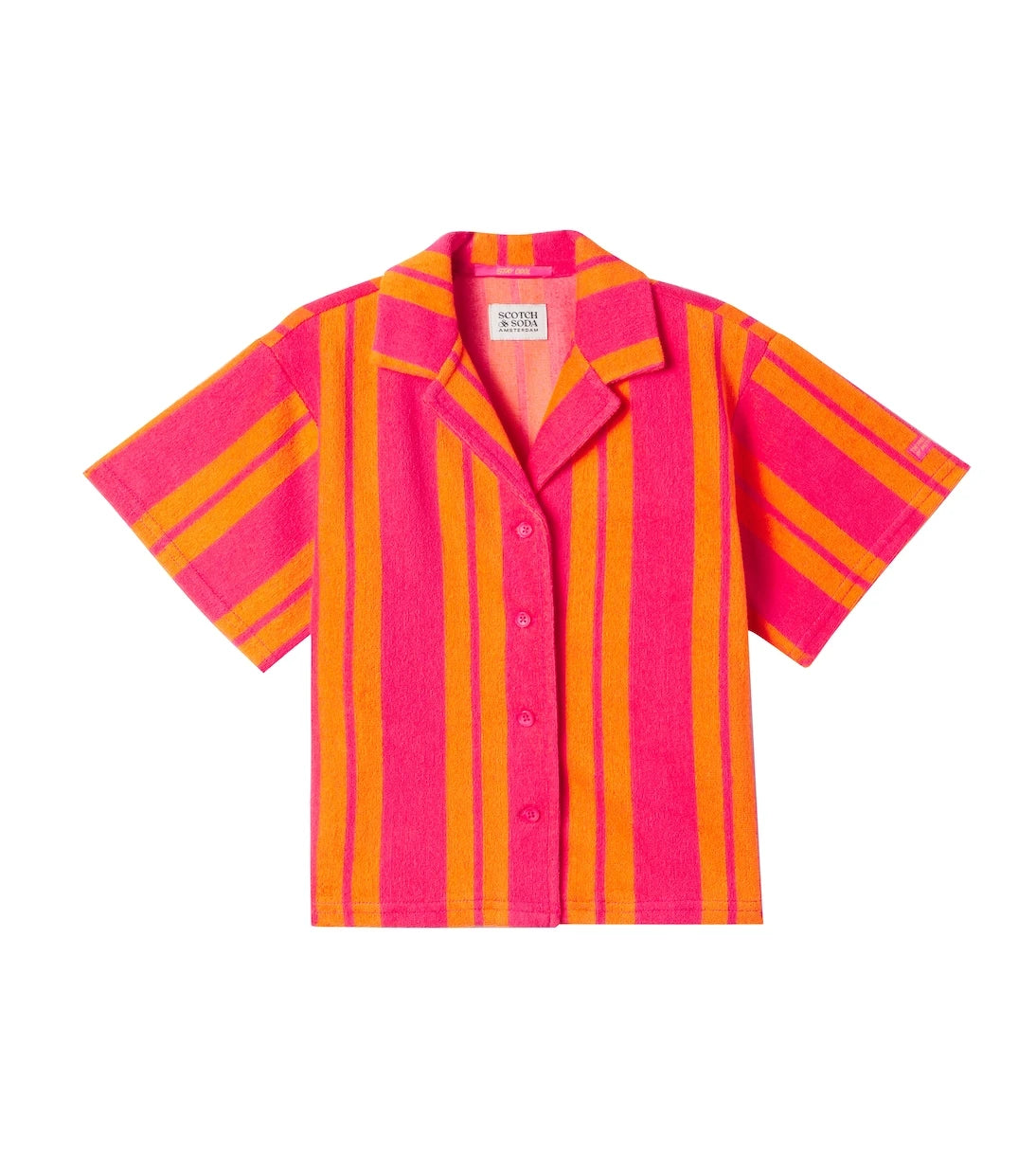 Scotch & Soda Kids - قميص مخطط من مزيج القطن والترّي