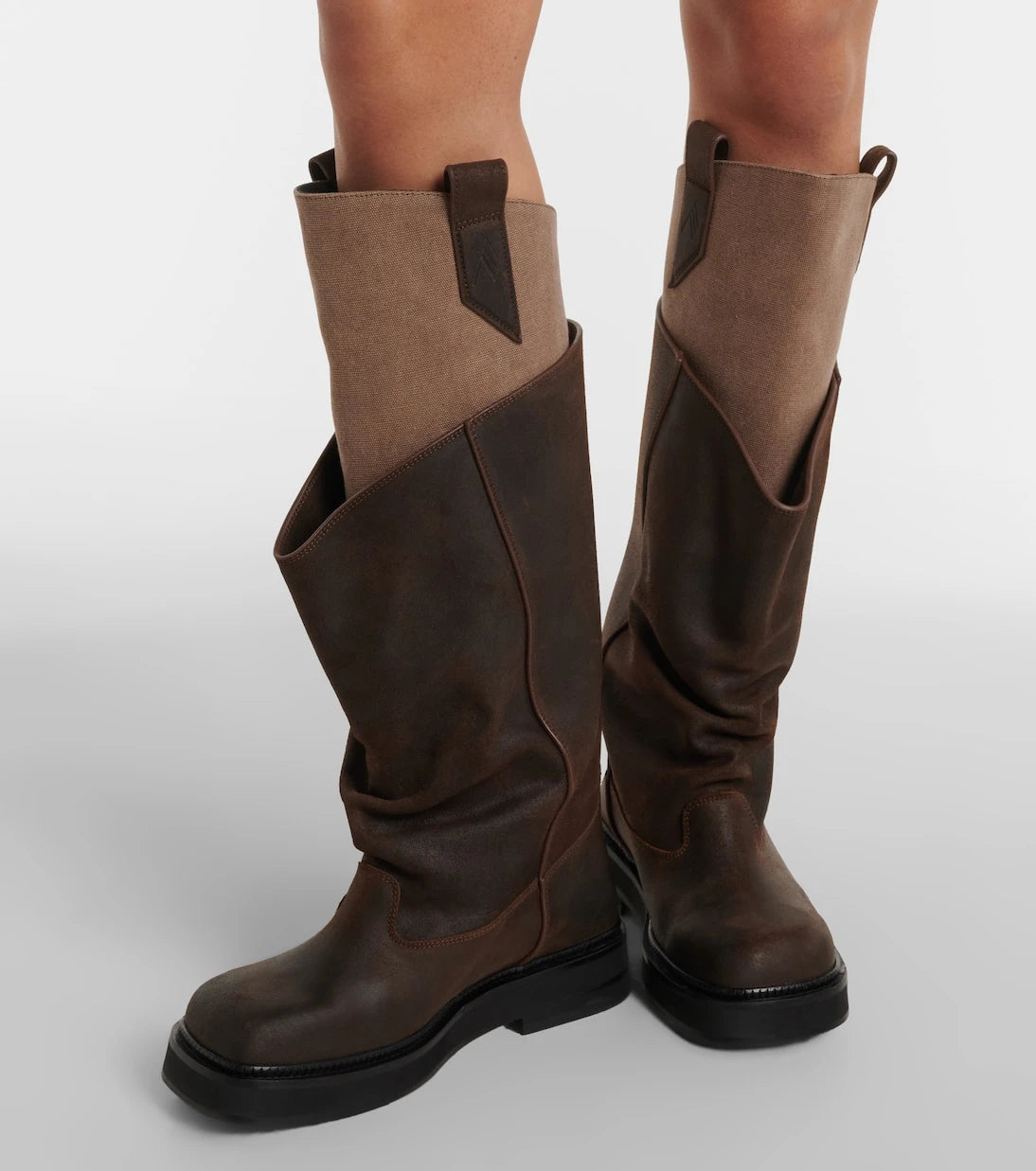 The Attico - Robin Passeggiata leather combat boots