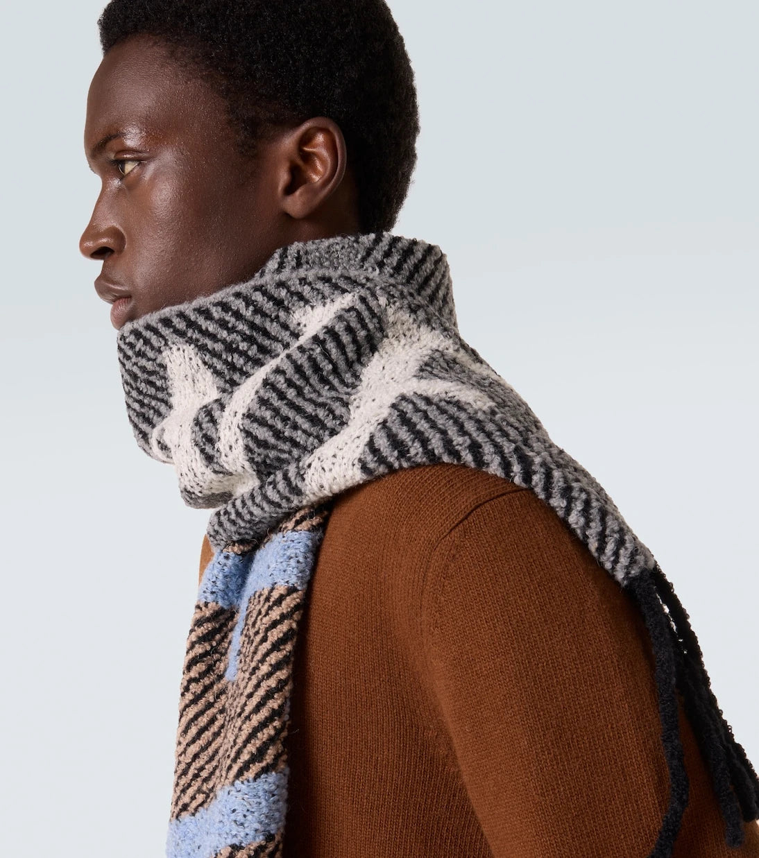 Loewe - Fringed logo alpaca and wool-blend scarf