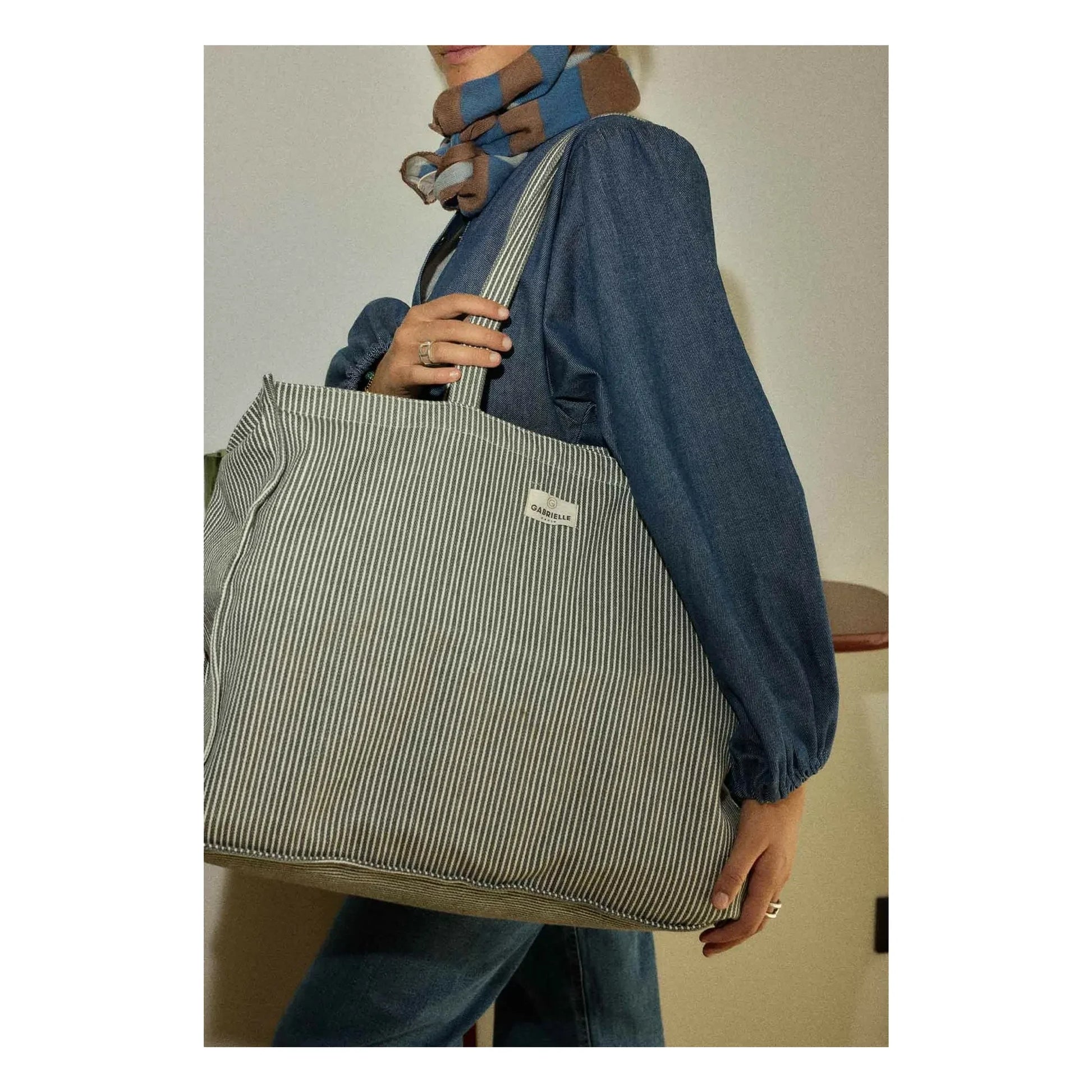 Gabrielle Paris - Striped cotton weekend bag | Quartz