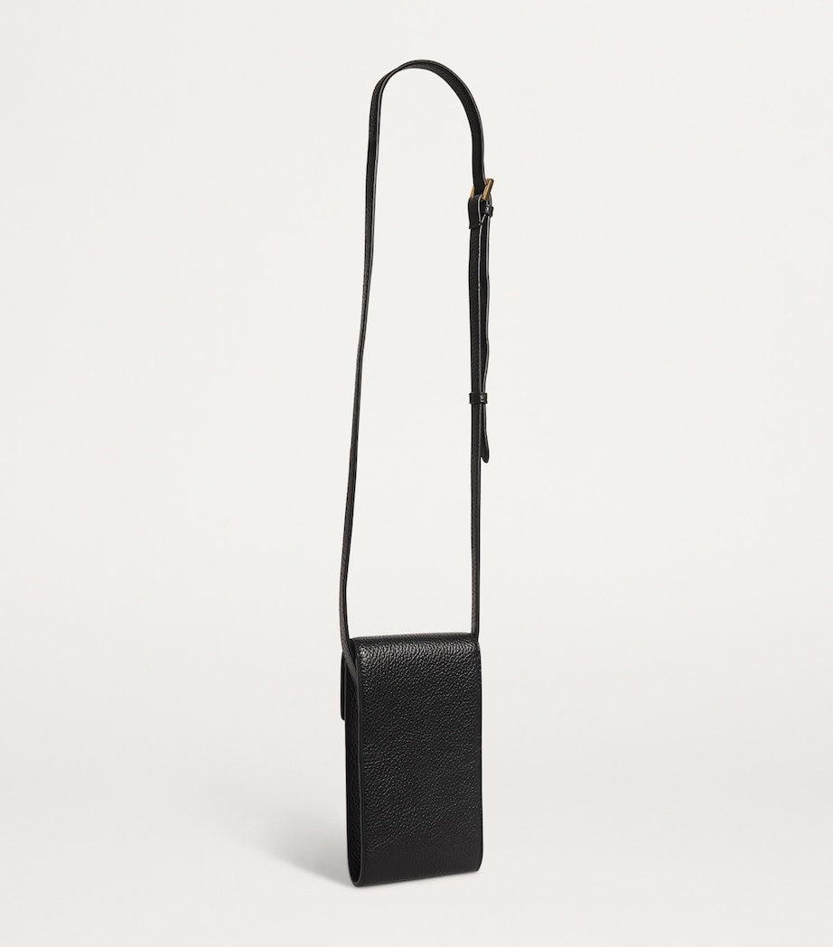 Black Leather Phone Pouch
