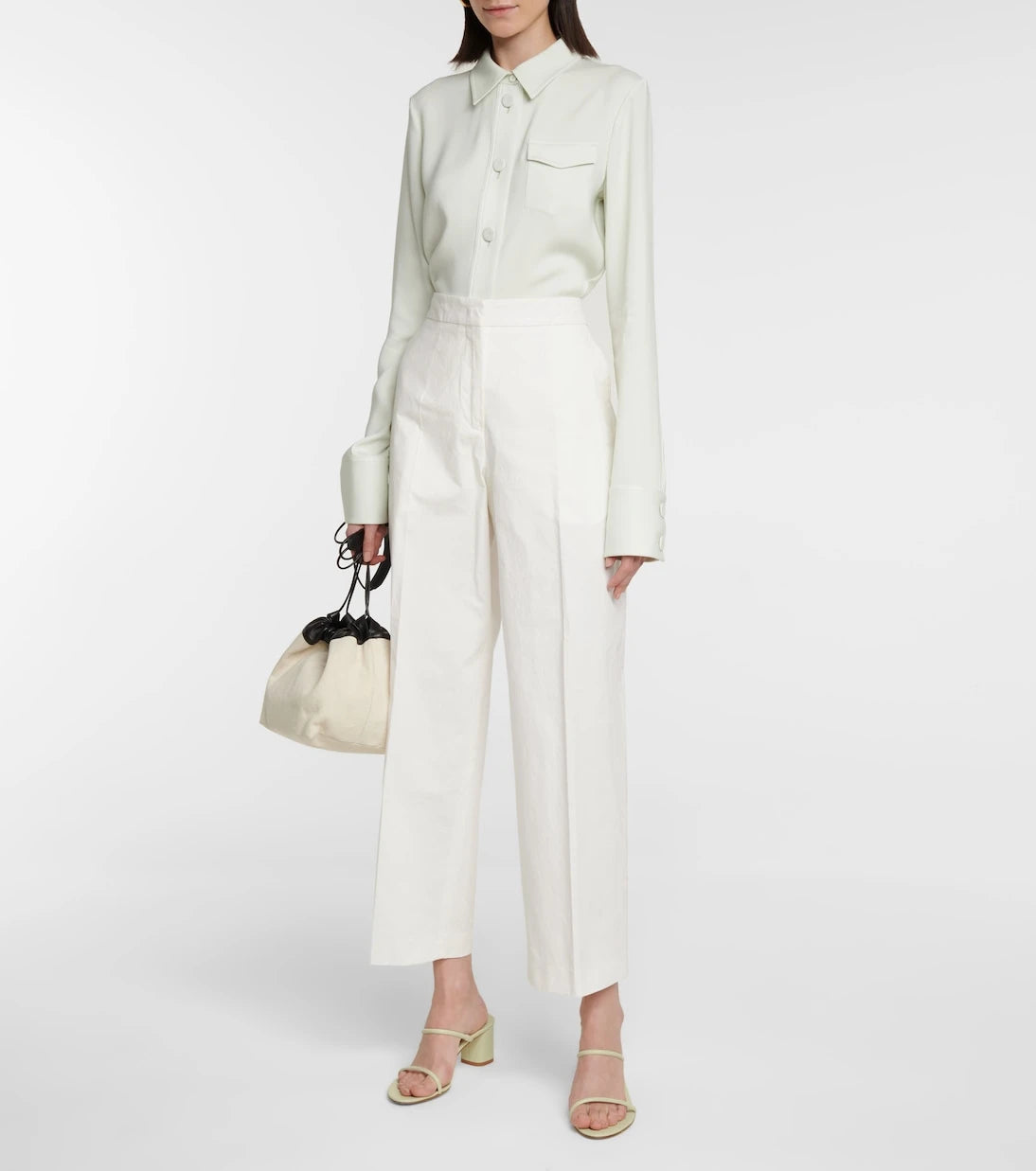 Jil Sander - High-rise straight cotton-blend pants