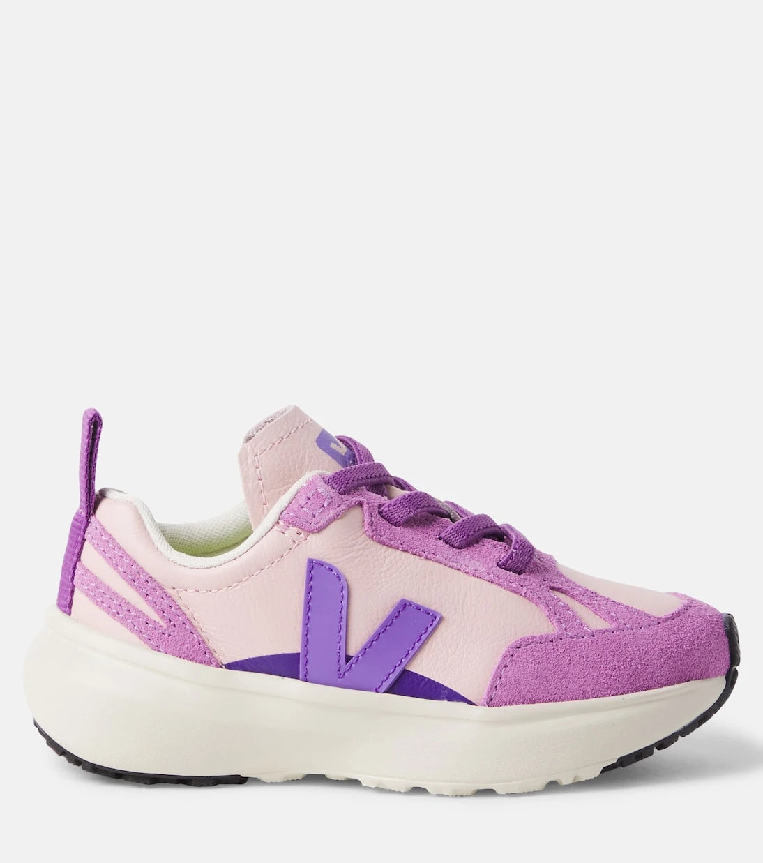 Veja Kids - Canary suede-trimmed leather sneakers