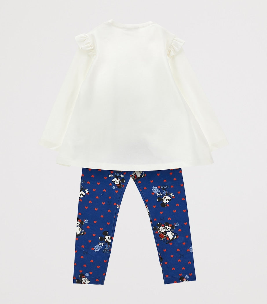 Monnalisa x Disney Mickey Mouse T-Shirt and Leggings Set (2-12 Years)