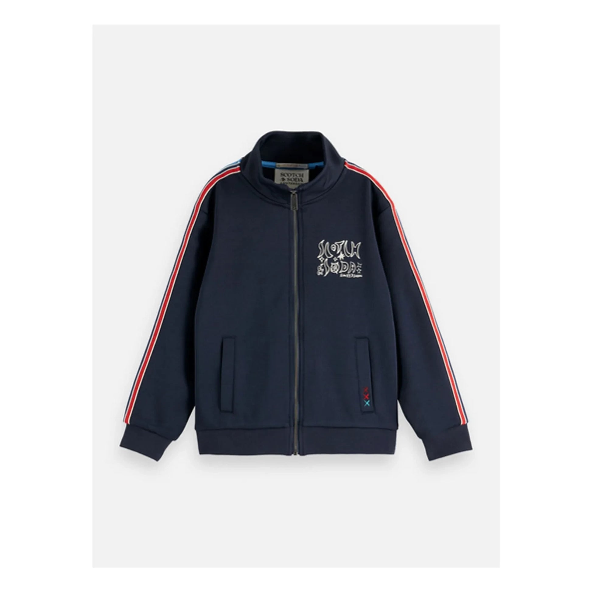 Scotch & Soda - Stripe Zip Sweat | Navy blue
