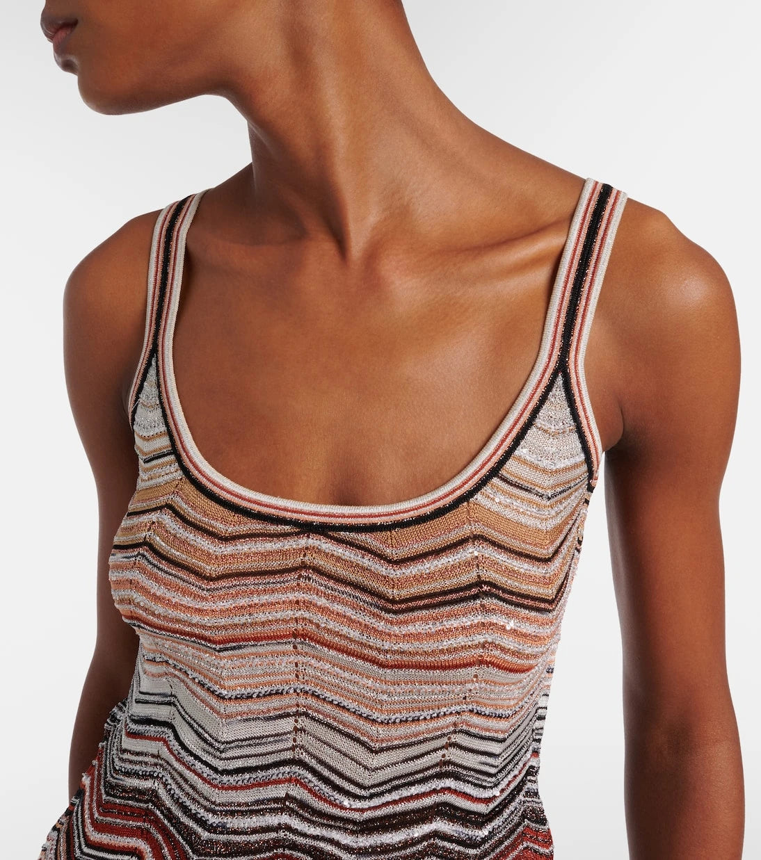 Missoni - Zigzag sequined lamé top