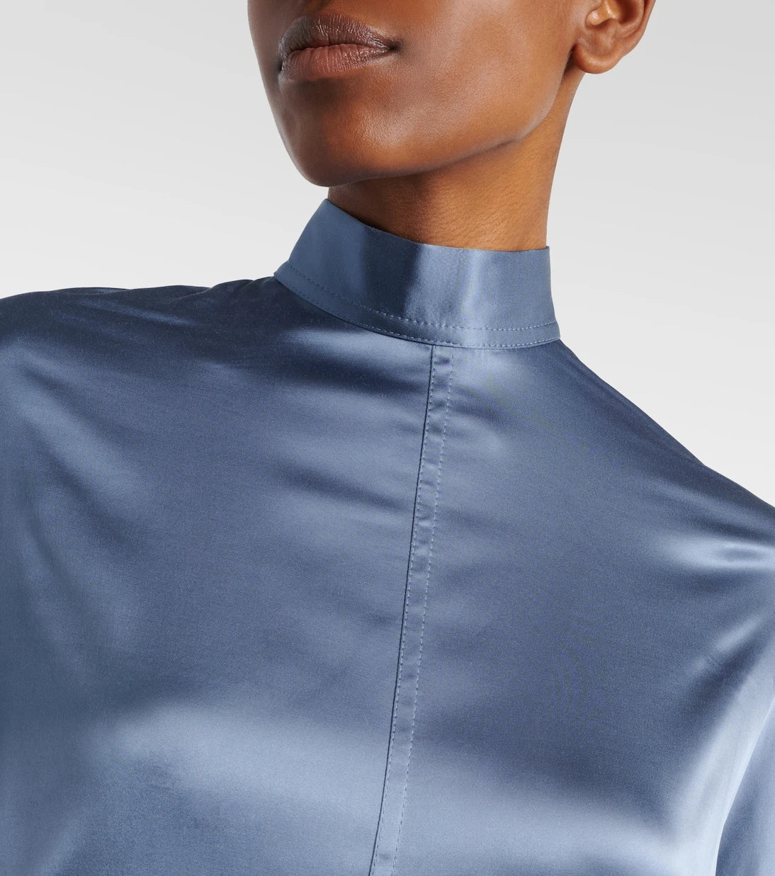 Acne Studios - Asymmetric scarf-detail satin midi dress