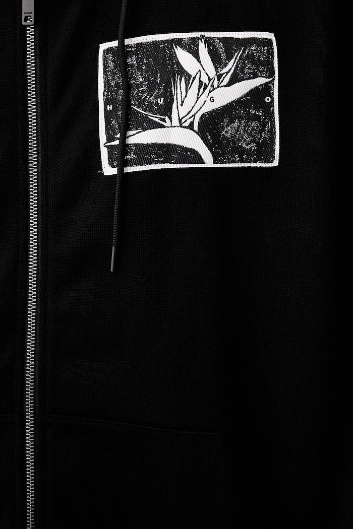 HUGO fermuarlı kapüşonlu erkek pamuklu sweatshirt Darisohood