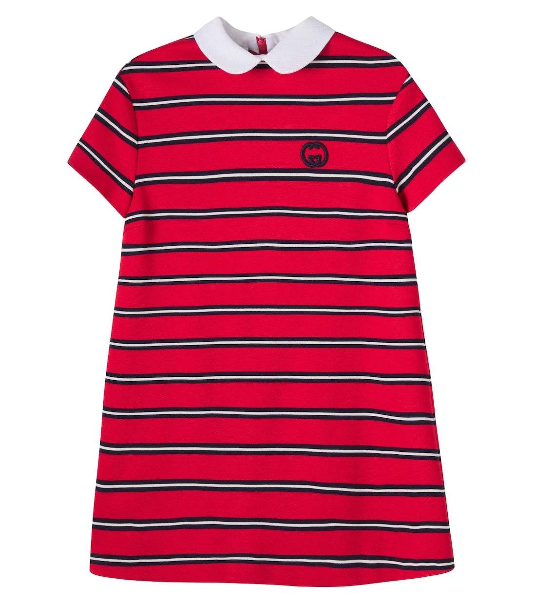 Gucci Kids - فستان بولو مخطط بشعار G المتشابك