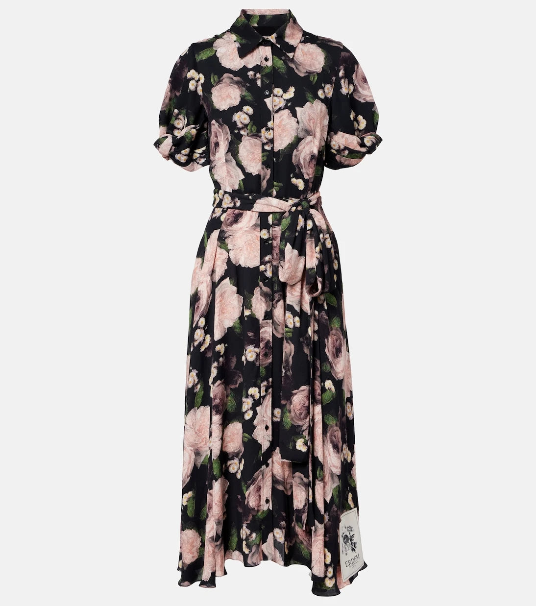 Erdem - Floral belted shirt dress