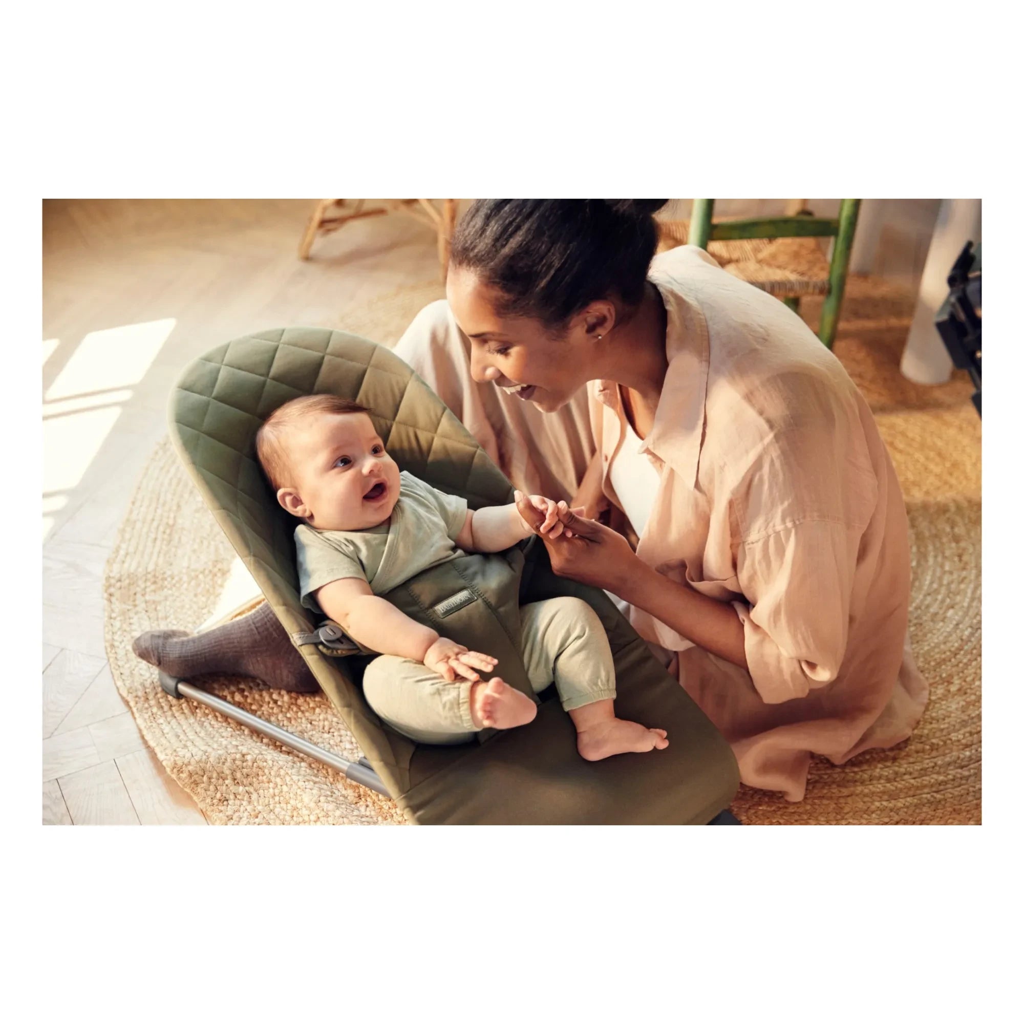 BabyBjörn - Bliss deckchair in quilted cotton | Dark green