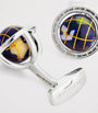Sterling Silver and Lapis Lazuli Globe Cufflinks