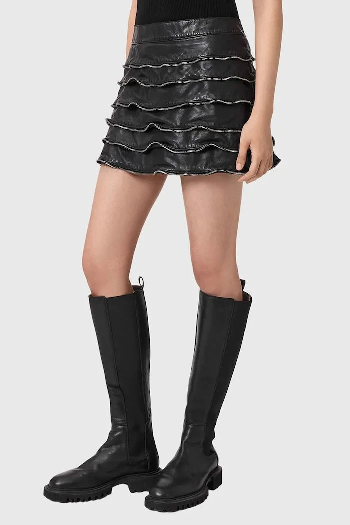 Кожена пола AllSaints EMARA