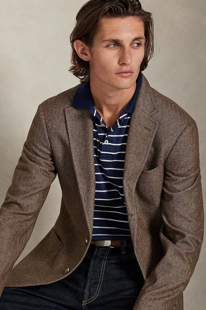 Памучна тениска с яка Polo Ralph Lauren