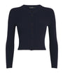Weekend Max Mara Blue Rib-Knit Cropped Cardigan