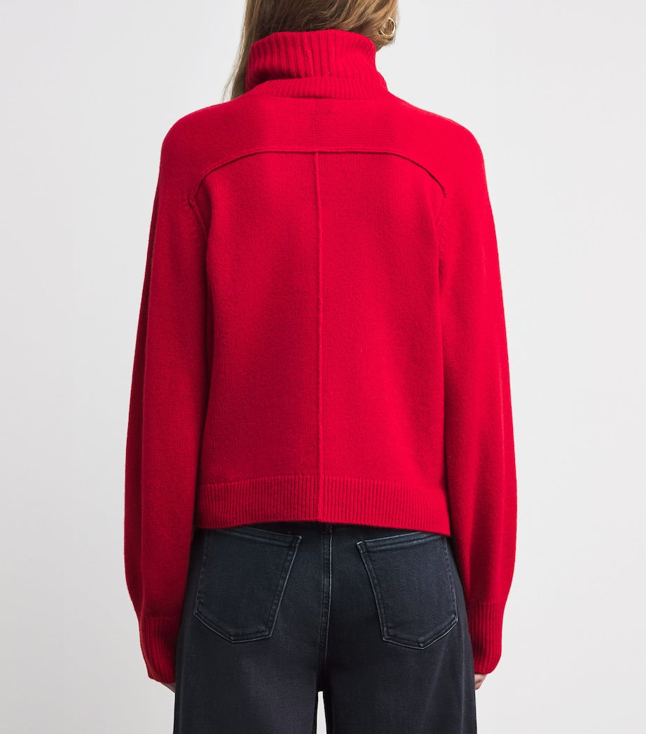 ME+EM Red Cashmere Snood Sweater