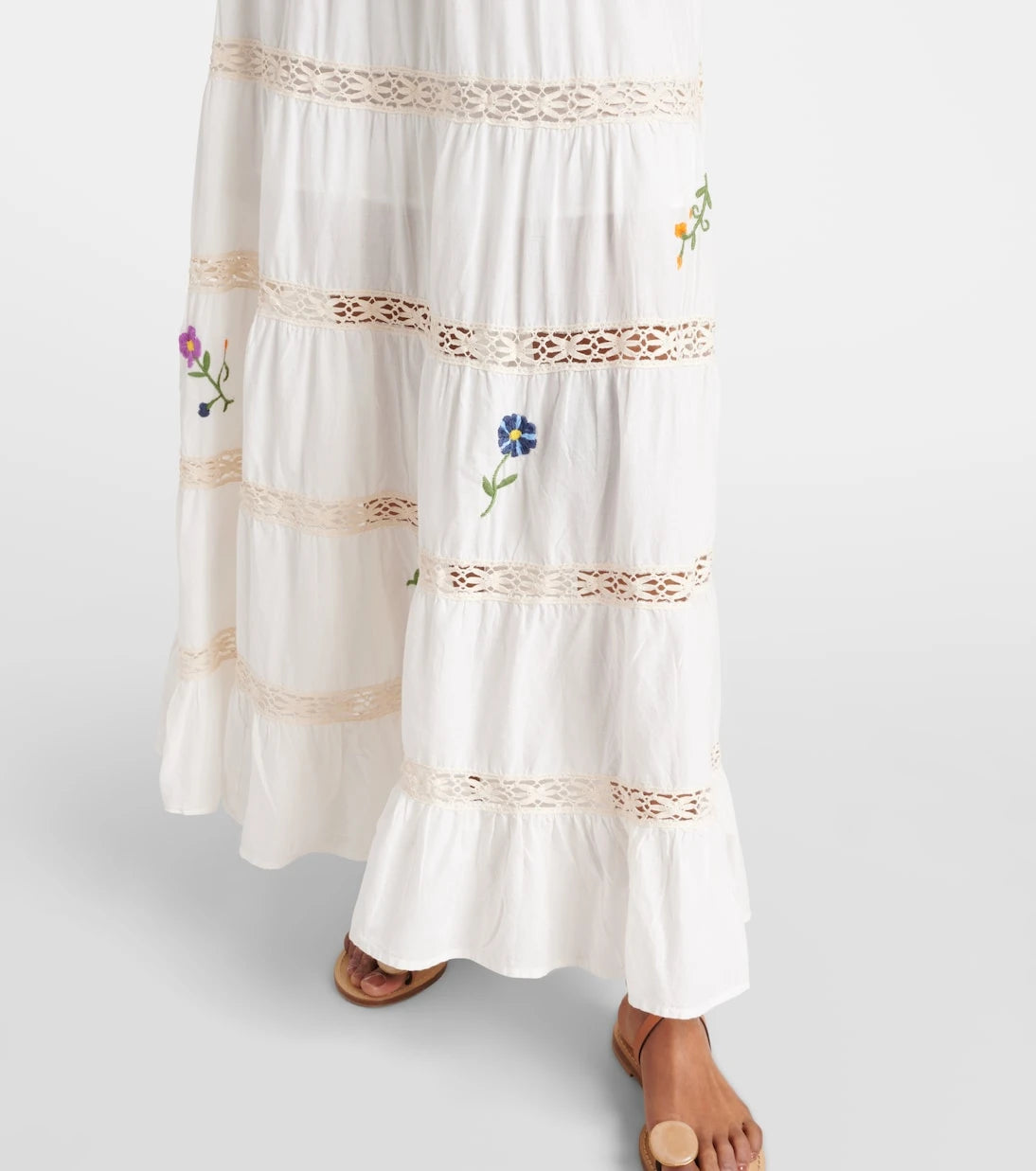 Rixo - Regine embroidered tiered cotton maxi dress