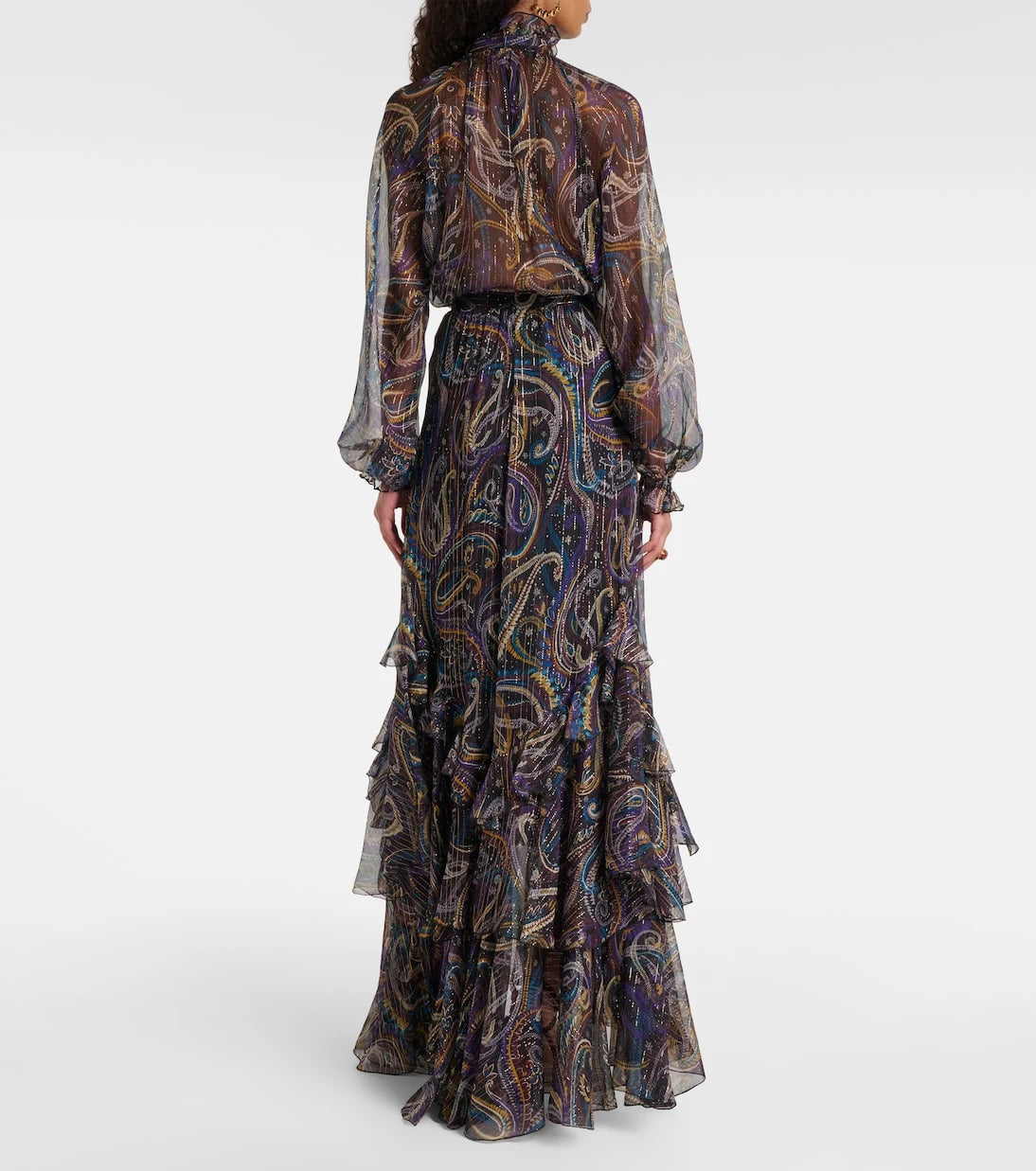 Etro - Paisley plissé silk-blend maxi skirt