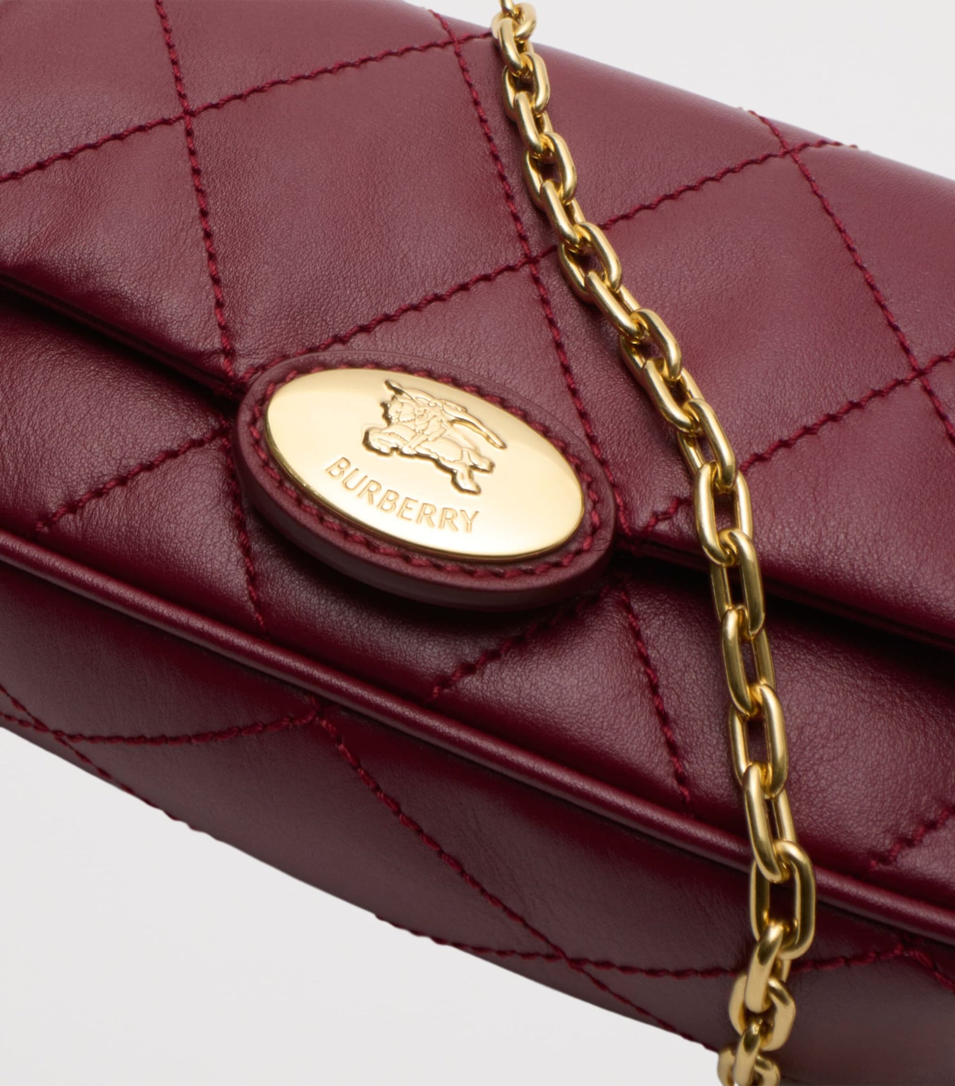 Burberry Red Leather Quilted Clutch Bag