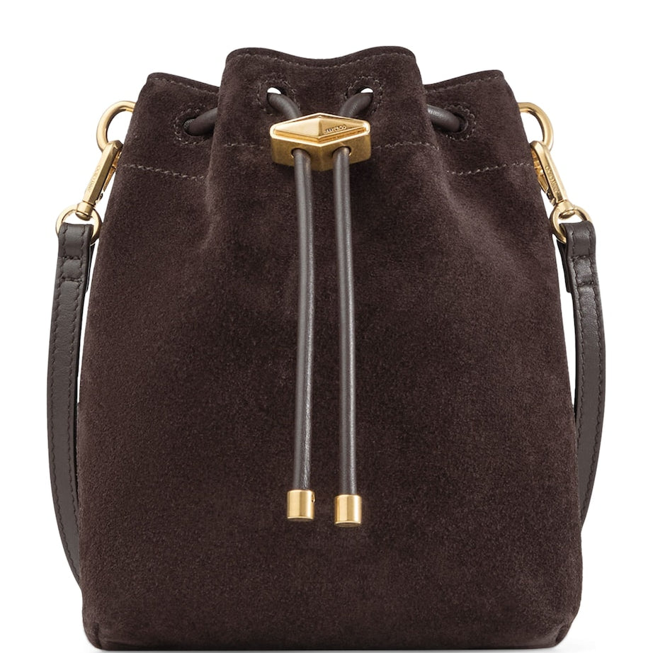 Jimmy Choo Brown Suede Cinch Mini Bag