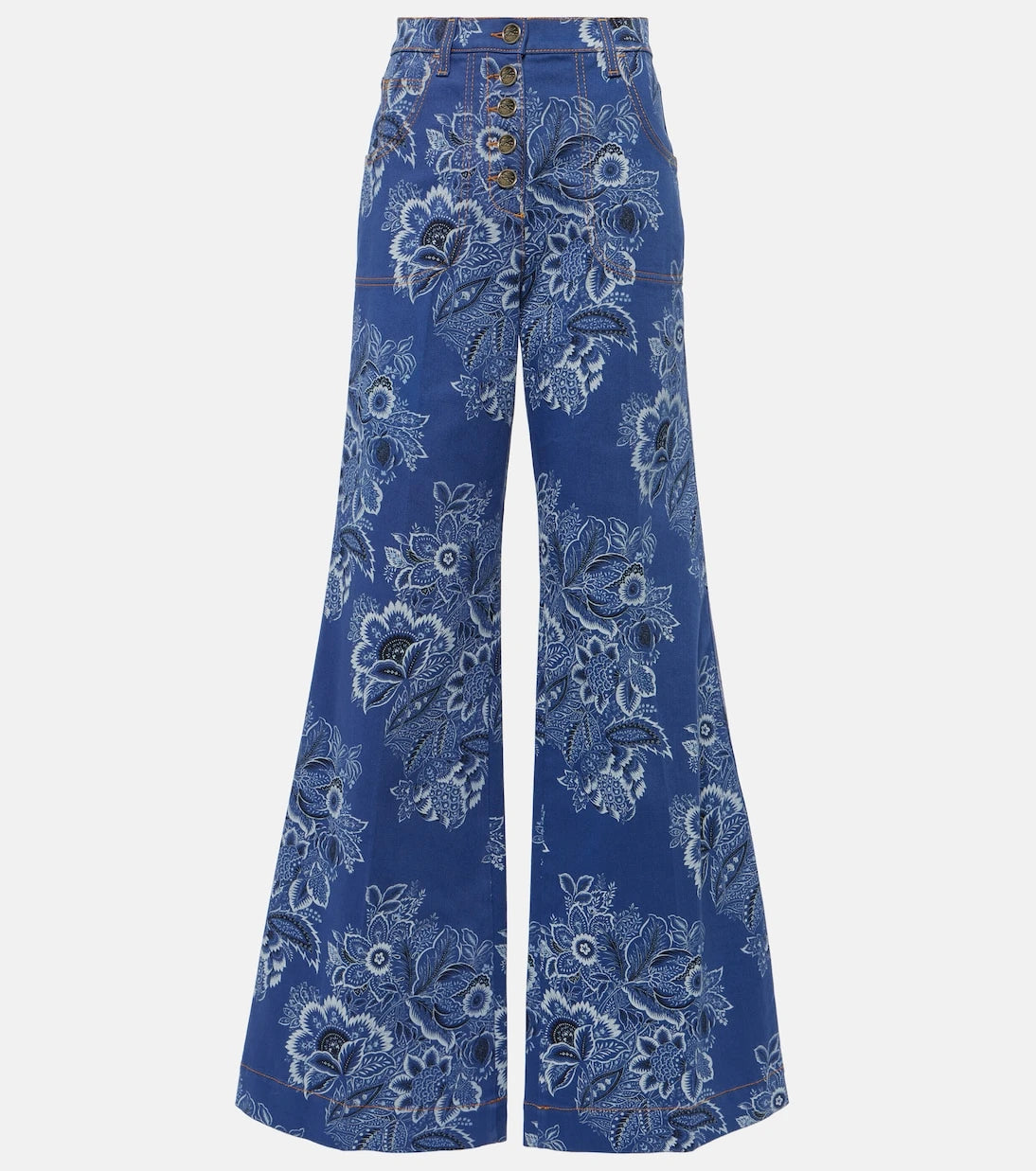 Etro - Floral high-rise flared jeans