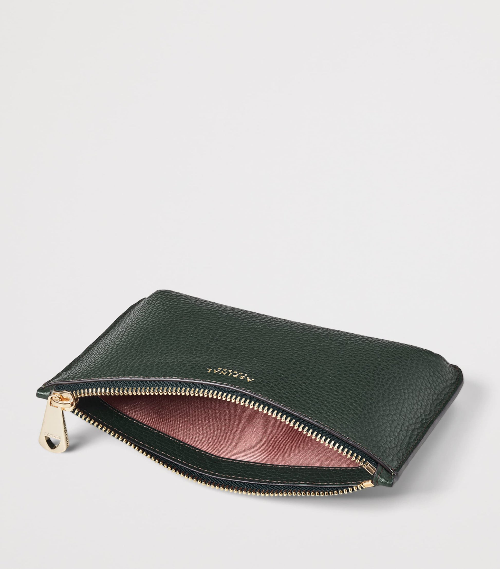 Aspinal Of London Green Large Leather Ella Pouch