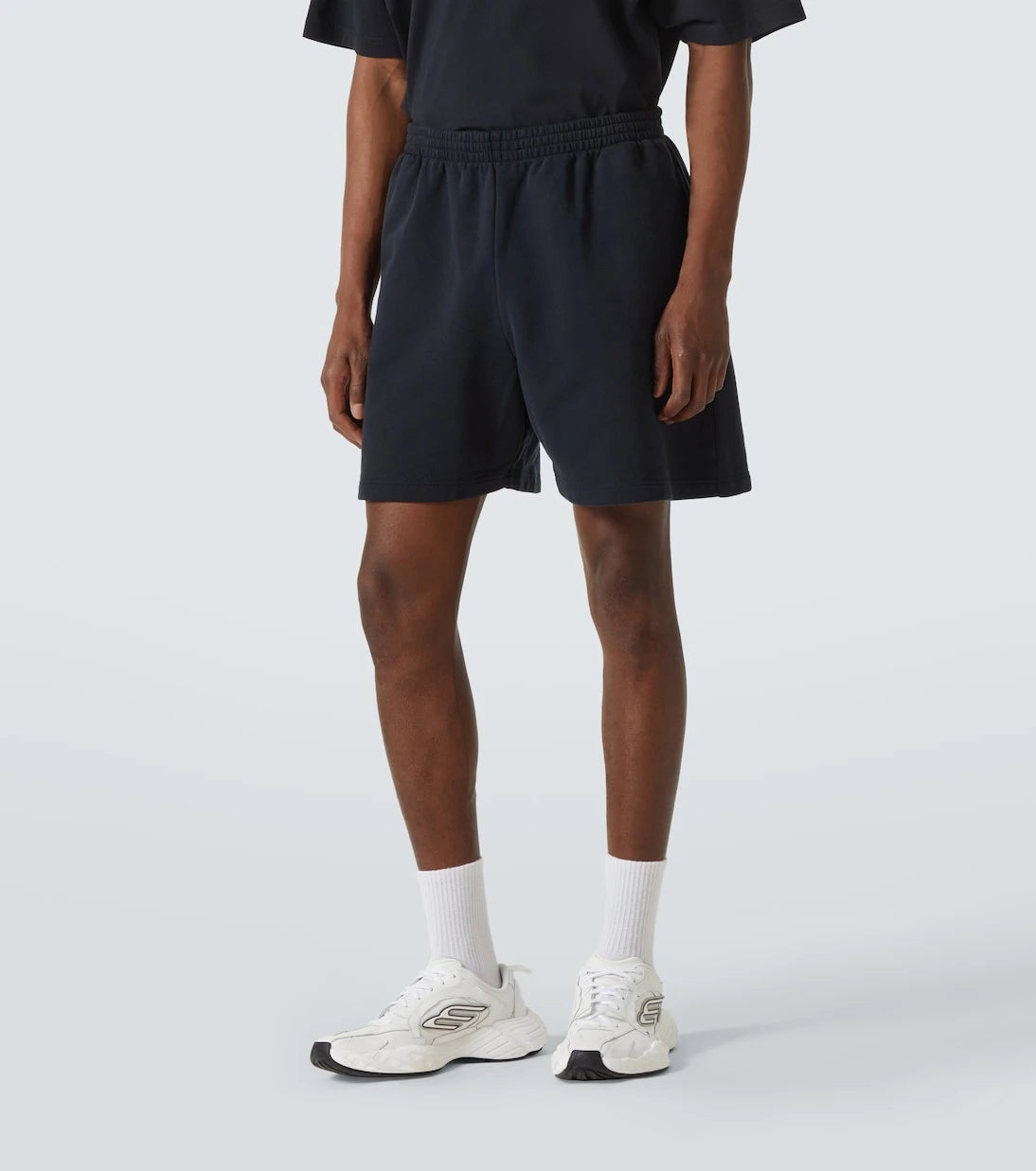 Balenciaga - Logo cotton fleece shorts