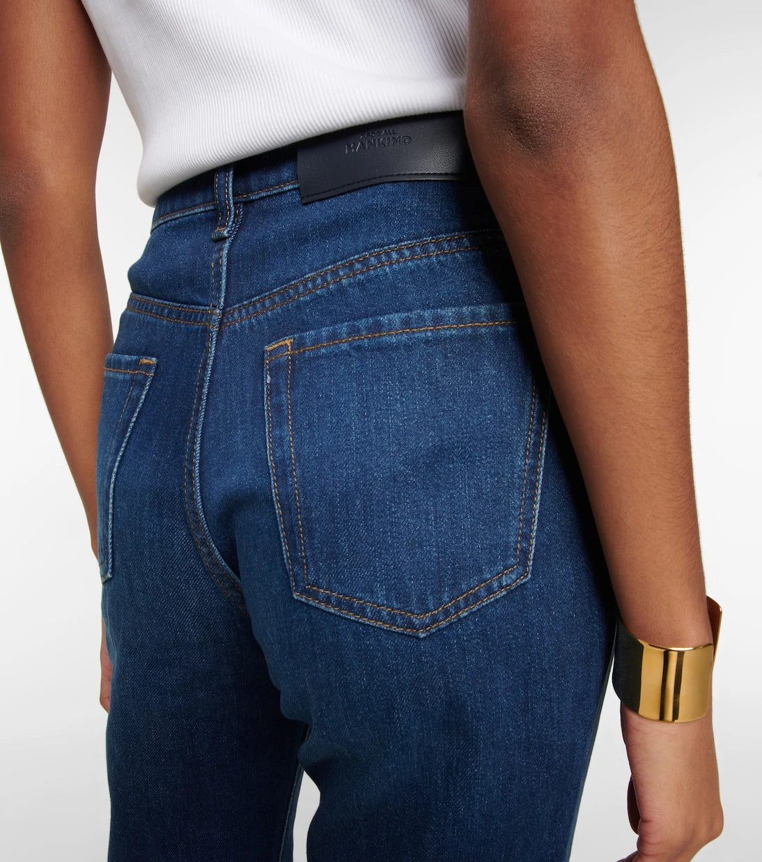 7 For All Mankind - بنطلون جينز رايلي الكاحل بقصة عالية