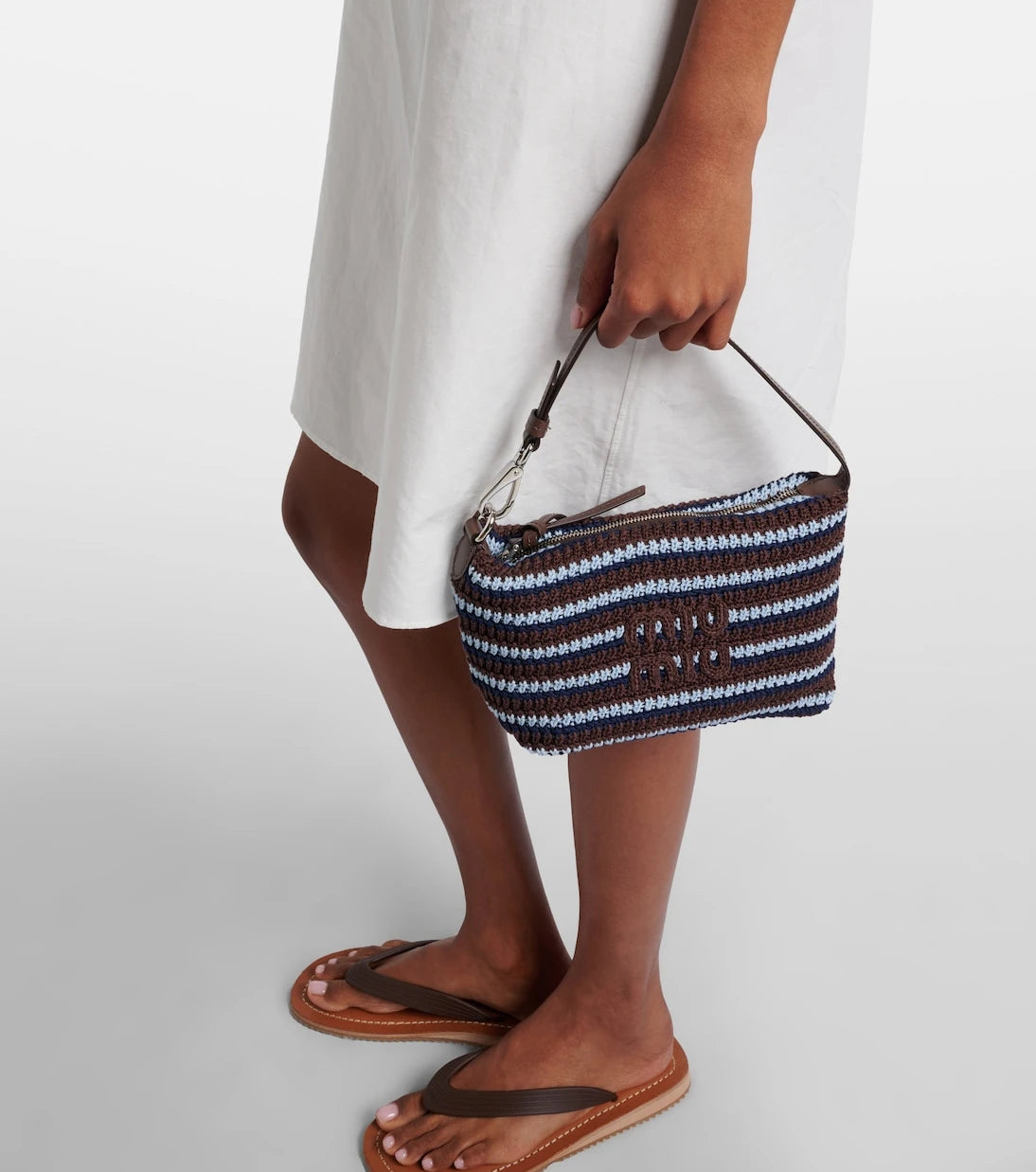 Miu Miu - Crochet striped shoulder bag
