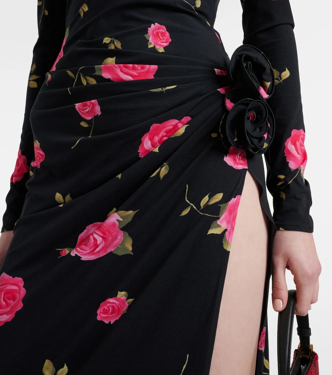 Magda Butrym - Floral-appliqué gathered maxi dress
