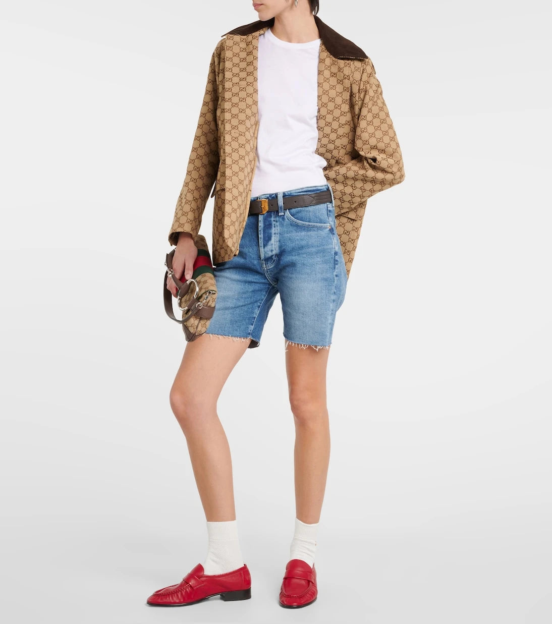 AG Jeans - High-rise denim shorts