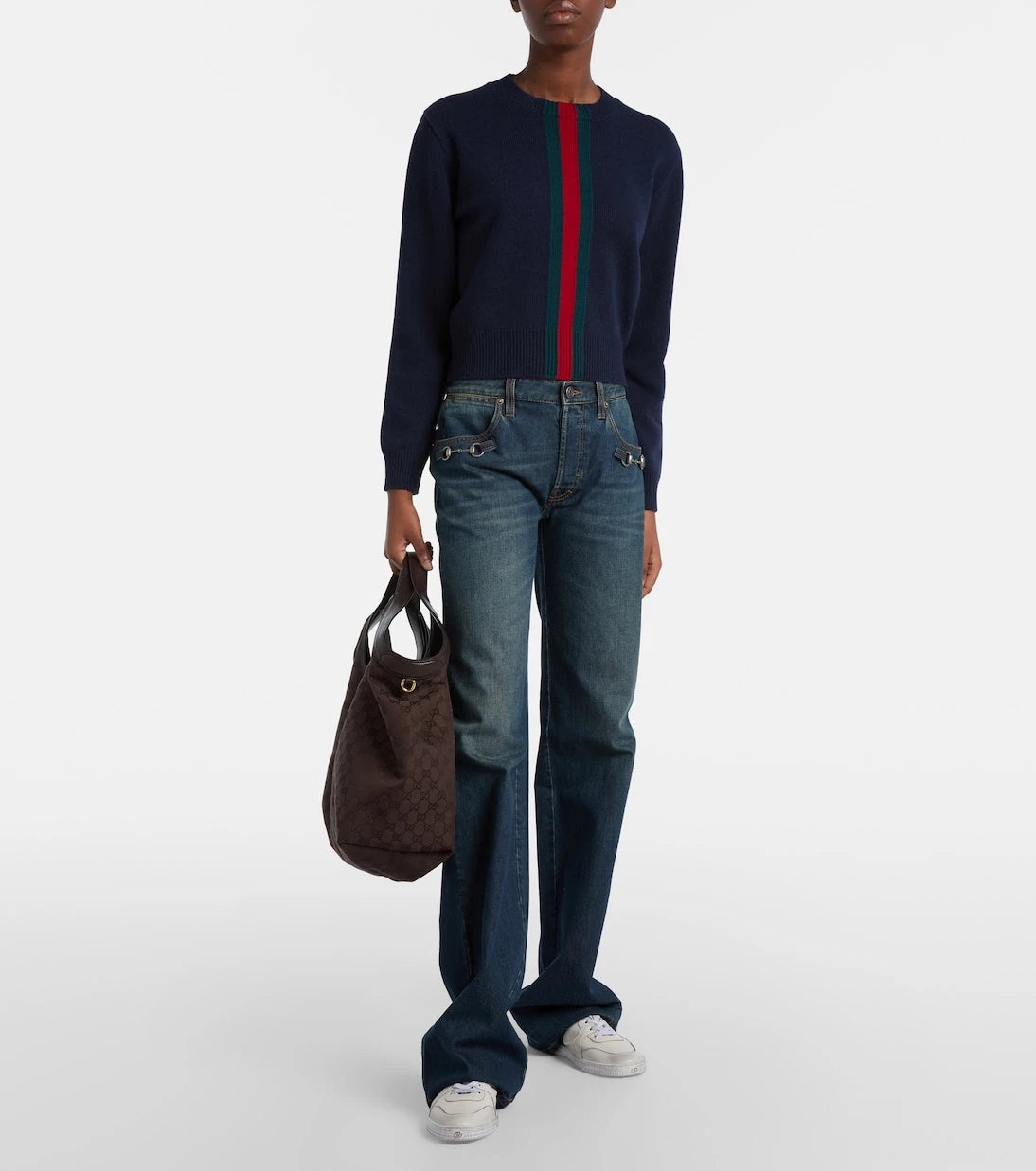 Gucci - حقيبة يد توت غوتشي جيليو الكبيرة من قماش GG