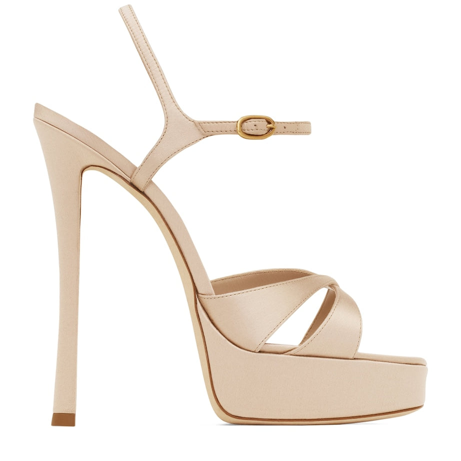 Saint Laurent Pink Leather Debbie Platform Sandals 110