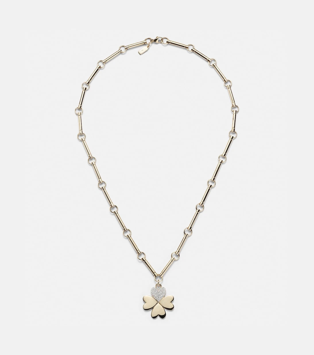 FoundRae - Four Heart Clover 18kt gold necklace with diamonds