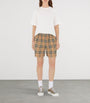 Burberry Beige Stretch-Cotton Check Shorts