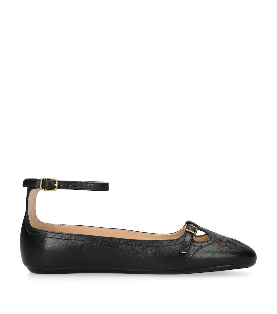 Chloé Black Leather Misty Ballerina Flats